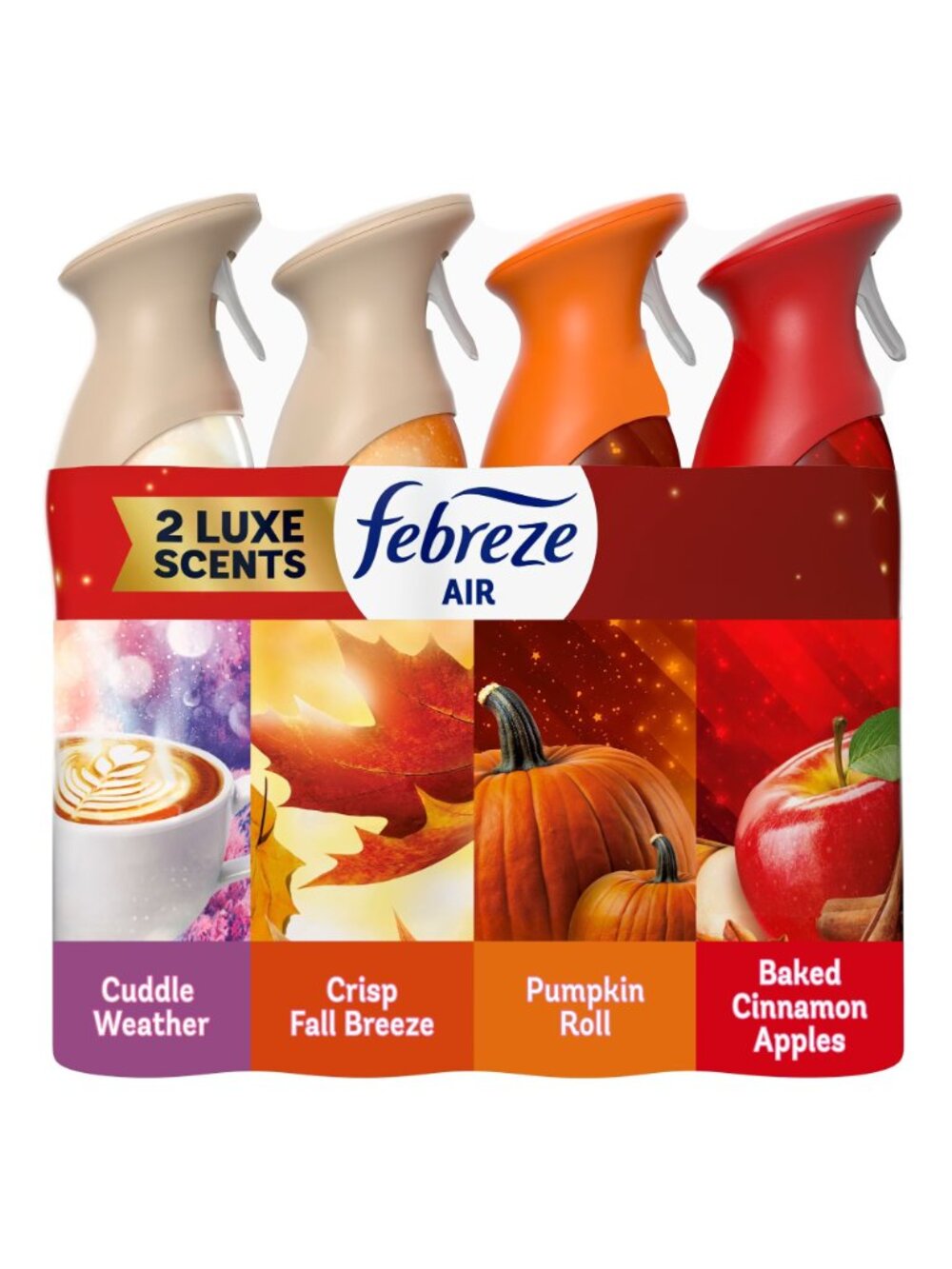 Febreze Air Fall Luxe Scents 4 Pack Pumpkin Apple ☕️ Limited Edition